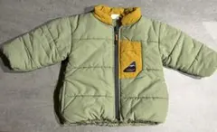BREEZE 中綿コート サイズ90 グリーン/イエロー