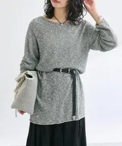 美品☆リヴドロワの【さらっと着やすい】2wayメランジロングニットのサムネイル