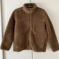 UNIQLO 防風 ボア フリース ブルゾン 130 ブラウン