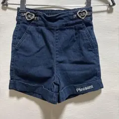 キッズ デニムショートパンツ ハートデザイン