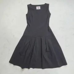 トワレ　ノースリーブワンピース　プリーツ　サイズ１　日本製　ブラック　ストレッチ