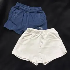 ZARA ネイビー・アイボリー ショートパンツ 2点セット