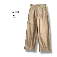 【GLACIER】グラシア　ハイウエストワイドパンツ　ウエストゴム　ベージュ　M
