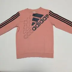 adidas　アディダス　キッズ　長袖　トレーナー　くすみピンク　140