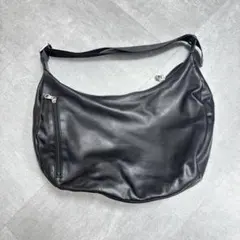 極美品 russetソフトレザーラウンドビッグショルダーバッグ ブラック