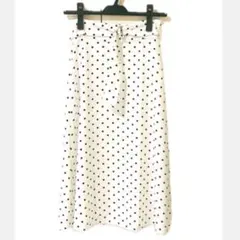 proportion ドット フレアスカート ホワイト