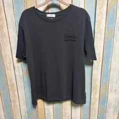 レディース 半袖 グレー ロゴ 刺繍 tシャツ