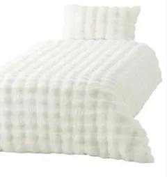 WARMY ポコモコファー 掛け布団カバー セミダブル ホワイト