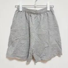 ヘインズ ショートパンツ カットオフ裾 M 灰 綿ポリ 部屋着 ルームウェア