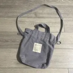 レディースショルダーバッグ　グレー　巾着バッグ