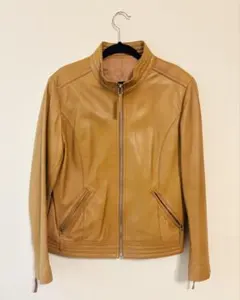 キャメル色 羊革 レザージャケット XL