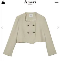 Ameri VINTAGE ハートボタン ノーカラージャケット