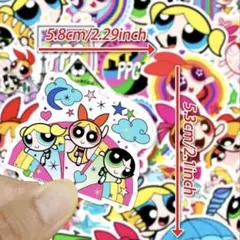 パワーパフガールズ 防水ステッカー 50枚入り シーール