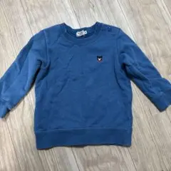 DOUBLE 青 クマ刺繍 トレーナー 06