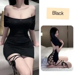 ワンピース コスプレ 衣装 ドレス ブラック セクシー ミニスカート エロのサムネイル