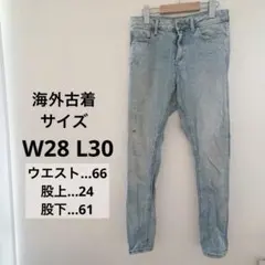 ストレートデニム W28 L30 デニム　ジーンズ　スキニー　海外古着