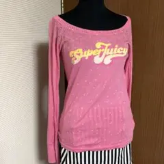 juicycouture ジューシークチュール長袖 ピンク ボートネック薄手Pのサムネイル