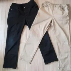 値下げ‼️黒とベージュのロングパンツ 150 cm まとめ売り