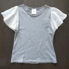 Ray BEAMS レーススリーブ 半袖Tシャツ グレーのサムネイル