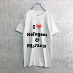 Z0221 Hanes ヘインズ Tシャツ 白 S 細身　両面プリント