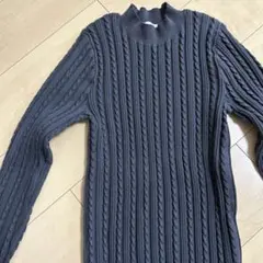 グレー リブニット セーター