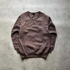 00s Y2K archive Vネック スウェット トレーナー 刺繍ロゴ 古着のサムネイル