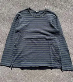old uniqlo border long-T green×navy 古着のサムネイル