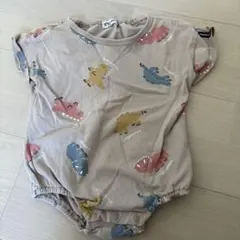 恐竜柄　半袖ロンパース