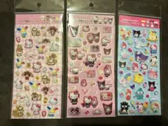 【国内正規品】サンリオ　ラメ入り樹脂もりシール　3点セット