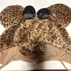ディズニー ヒョウ柄ファーキャップ