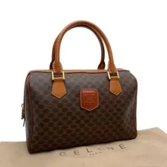 ⭐CELINE⭐ セリーヌ ミニボストンバッグ マカダム柄 トリオンフ 美品】CELINE ハンドバッグ ミニボストンバック マカダム柄 トリオンフ