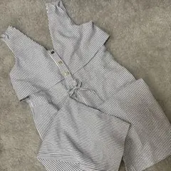 ストライプ ボタン付き オールインワン S ZARA