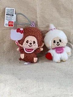 モンチッチ×ハローキティアニバーサリーおすわりマスコットイチゴスタイルマスコット