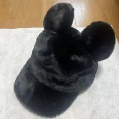 ディズニー　ミッキー耳付きファーキャップ　帽子