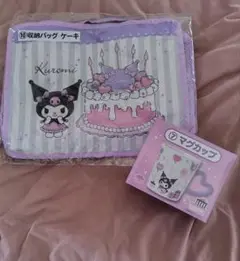 Kuromi収納バッグとマグカップ