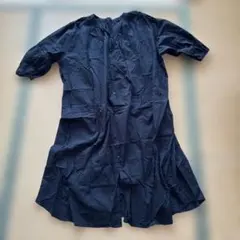 LOWRYS FARM黒 半袖シアーシャツワンピース