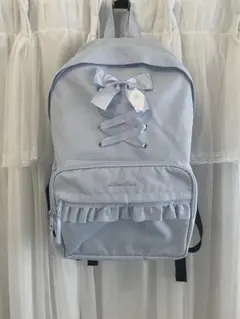 リュックサック リボン 水色