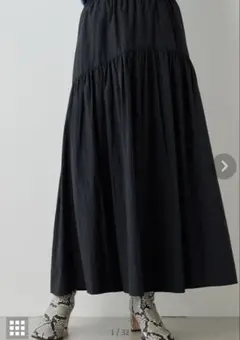 ヴィンテージタフタスカート　ブラック