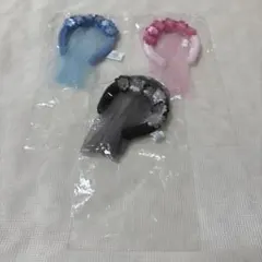 ウェディングカチューシャ セット ブラック ブルー チェリーブロッサム