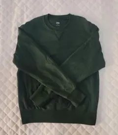 UNIQLO綿100メンズ ダークグリーン スウェット Sトレーナー