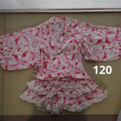 花柄浴衣ドレス 120サイズ　スカート　レース　子供用　キッズ