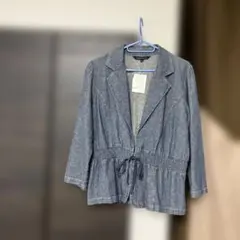 新品未使用リネンLAURA ASHLEYデニム麻ジャケット11号ローラアシュレイのサムネイル