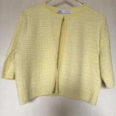 ZARA 半袖　カーディガン　黄色