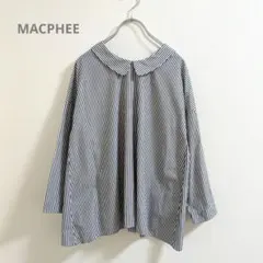 MACPHEE 長袖 バックボタンブラウス ストライプのサムネイル