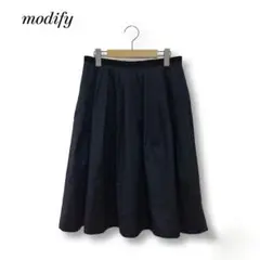 modify モディファイ タックフレアスカート ブラック L 裏地キュプラのサムネイル