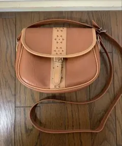 レトロ 昭和 ブラウンレザー？ フラップバッグ ショルダーバッグ