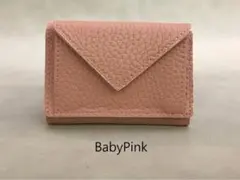 新品レザー　ミニウォレット　ベビーピンク