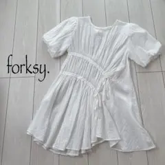 forksy. シアーボリュームチュニック　シワ加工
