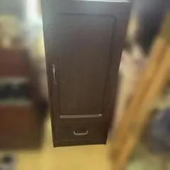 昭和レトロ　古道具　棚　木製キャビネット ダークブラウン