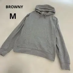 BROWNY 内側パイル スウェットパーカー オーバーサイズ グレー Mのサムネイル